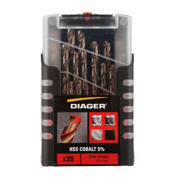 Picture of Drill Bit HSS-C Diager Set 25 Pcs 1-13mm