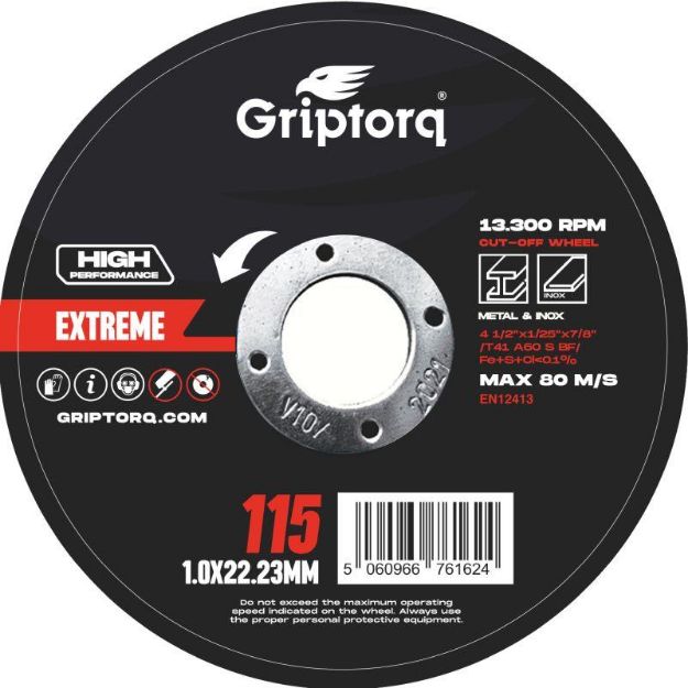 Picture of Metal Cutting Disc Thin - 115x1.0x22 Extreme Griptorq [25]