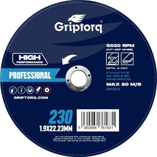 Picture of Metal Cutting Disc Thin - 230x1.9x22 Professional Griptorq [25]